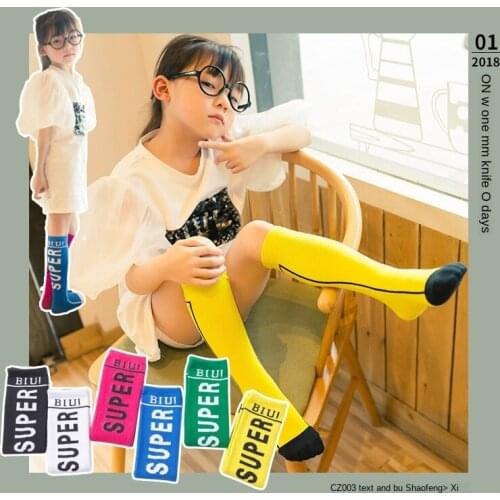 Childrens Socks Letter Stockings Cotton Girls Medium Long Socks Kids Knee High Socks Girls Cotton School Socks Kids Warm Socks