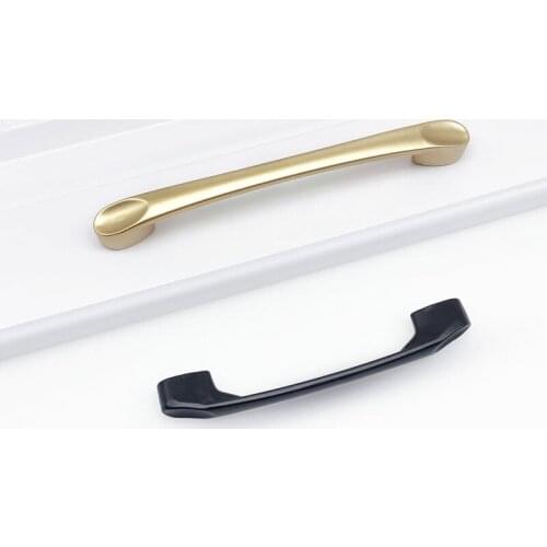 Door Handles Furniture Drawer Pulls Black Golden Cupboard Handle Kitchen Cabinet Door Knob Hardware Pulls