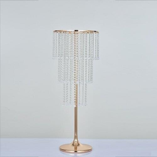 Crystal Road cited 3 layers crystal diamond road lead wedding crystal candlestick wedding props Home Table Party Decoration