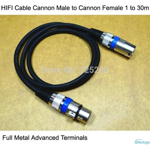 IWISTAO HIFI Cable Cannon Male to Cannon Female Full Metal Advanced Terminals Pure OFC 1m to 30m DIY Audio Free Shipping