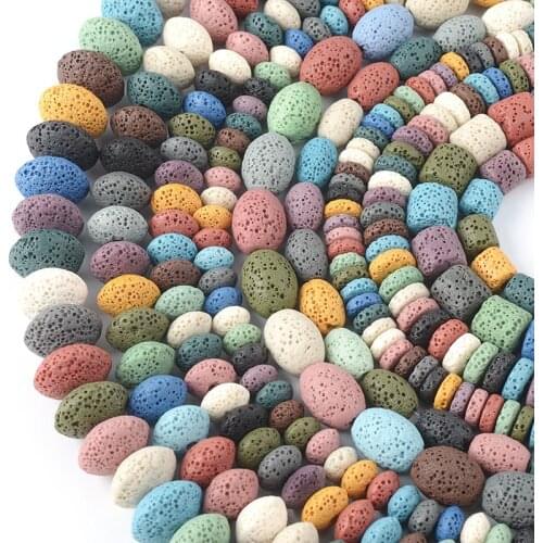 Natural Stone Volcanic Rock Beads 13x8mm Volcanic Rock Abacus Beads for Jewelry Making DIY Necklace Bracelet Jewelry Accessories