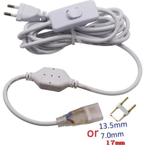 80cm Cable Power EU UK US Plug Wire with on-off Switch for 220V 110V 5050 5730 LED Strip Flexible LED Light 6mm 12mm 15mm PCB