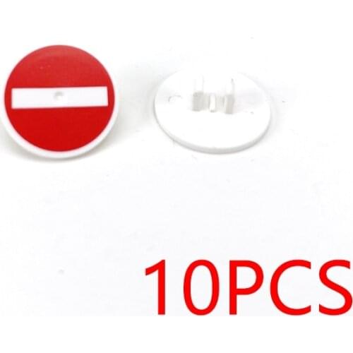 10PCS Road Sign 30261 2x2 No Entry Round MOC Printed Building Block Tile Construction Classic Brick Toys Kids Learning Education