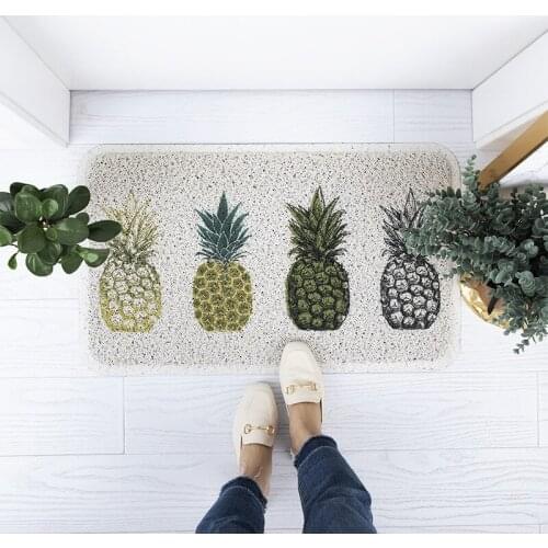 Pineapple Pattern Mat Door Entrance Indoor Family Silk Loop Door Mat Carpet Foot For Home Kitchen Bedroom Living Room Door Mats