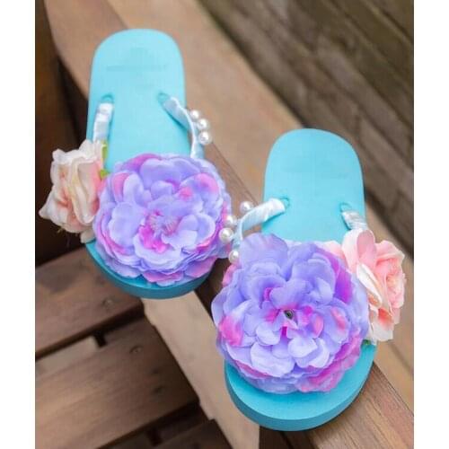 Flat cool slippers flowers 2017 new flat shoes with flip-flops summer fashion with beach shoes Free shipping