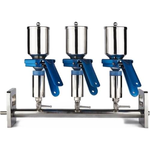 Lab Vacuum Filtration Membrane Buchner Funnel Solvent Filter Stainless Steel Flask Manifolds 3 Branches with Silicone Plug