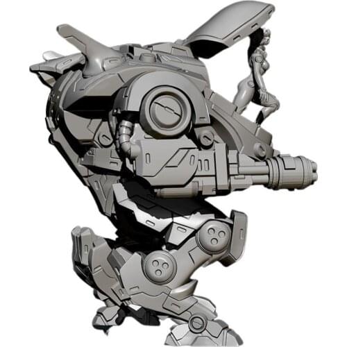 110mm Cartoon Robot Warrior Resin Soldier Model Unassembled For 3 Unpainted Kids Year Gift A5X2