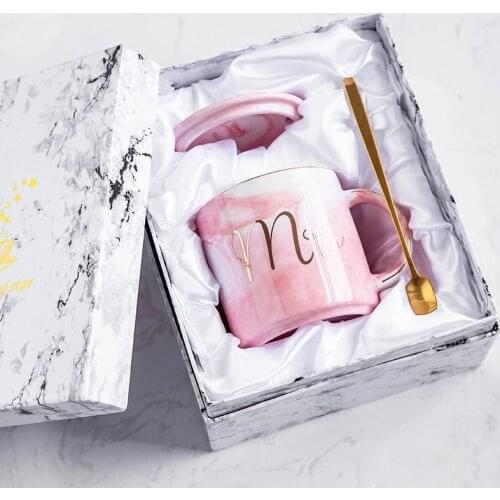 Marbled Ceramic Mug Creative Office Mug Coffee Cup Gift Box