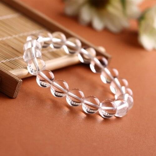 5A natural 8mm white crystal bracelet jewelry mens and womens single-loop bracelet anti-radiation