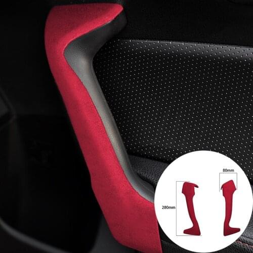 Car Door Handle Frame Armrest Cover Panel Alcantara Suede Wrap For Subaru BRZ Toyota 86 2013-2020 Molding Trim Strip Accessories