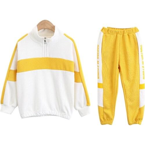 2020 Spring New Children Casual Clothing Suit Teenager Girls Jackets +pants 2pcs Outfit Kids Fashionable Sports Clothes Set