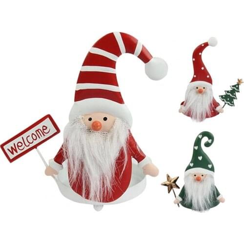 Christmas Style Candle Holder Decor Cute Wrought Iron Creative Santa Claus Shape Dining Table Candle Stand Storage Rack Gift