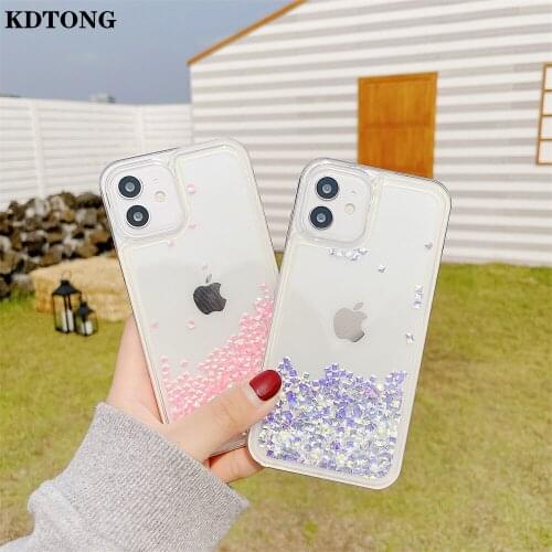 Shockproof Phone Case for iPhone 11 12 Pro Max Mini XR X XS 7 8 Plus SE 2020 Shell Soft TPU Diamond Quicksand Slim Back Cover