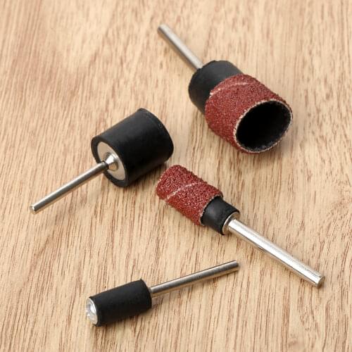 10Pcs Drum Rubber Head Mandrel 2.35mm 3.175mm/1/8" Shank Sandpaper Fixed Rod for Sander Sanding Grinding Polishing Rotary Tools