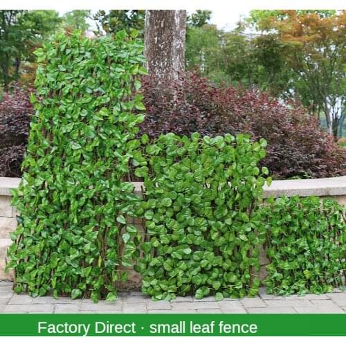 Green Garden DIY Fence Decoration Privacy Wood With Artificial Green Leaf Retractable Extension Fencing For Courtyard Home Deco