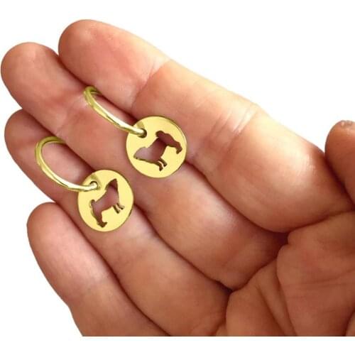Pug Earrings Animal Jewelry Dog Puppy Hoop Dangle Earrings Gift for Women Girl