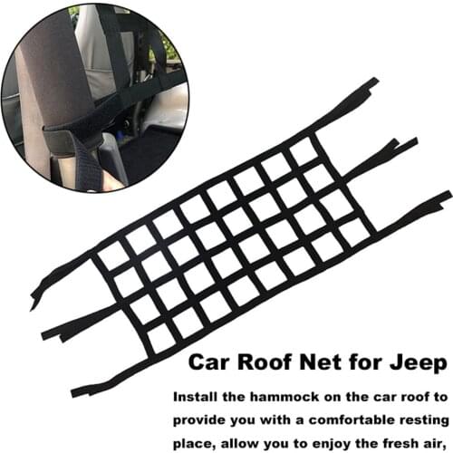 Heavy Duty Cargo Net Cover For Jeep Wrangler TJ JK Car Roof Cargo Net Multifunctional Top Roof Storage Hammock Bed Rest Network