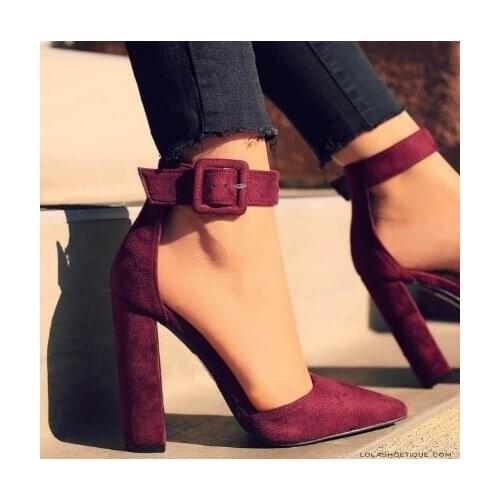 Fashion Ladies High Heels Female Zapatos Mujer Pointed Toe Pumps Shoes Woman Party Ankle Strap Pump Summer Sandals Hot Sale