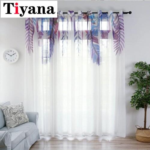 Top New Brand Windows Tulle For Transparent Curtains For Kitchen Living Room Bedroom Printing Sheer Voile Curtains ZH467Y