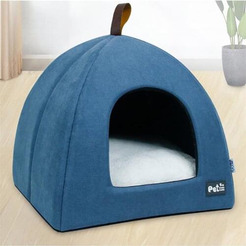 Cat House Dog Bed Breathable Pet Tent with Mat Thicken Warm Kitty Kennel Cave Blanket Pet Basket Sleeping Cushion for Dog Cats