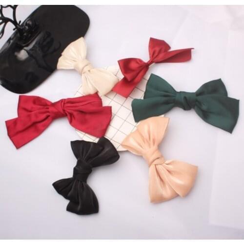 Japan Cute Big Bow Duckbill Clip Back Clip Ponytail Clip Girl Headdress 2021 Trend New Satin Temperament Simple