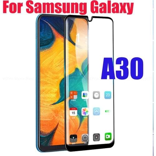 For Samsung Galaxy A30 Full Cover Tempered Screen Protector Tempered Glas On For Galaxy a30 a30 30a A305F 6.4 inch case Film A30