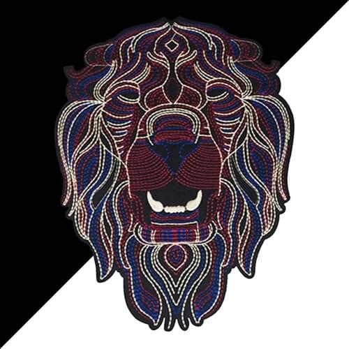 1 PCS Cool Big Animal Lion Embroidery Sew On Patches For Clothes Jacket Applique DIY Accessory