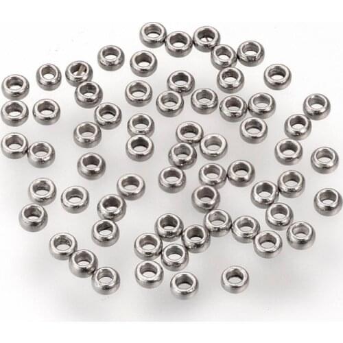1000pcs 304 Stainless Steel Crimp Beads End Beads Loose Sapcer Beads for Jewelry Making DIY Bracelet Necklace 1/2/2.5/3mm