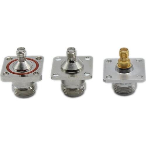 18G Radio Frequency N to Sma Adapter SMA Female to N Female Waterproof with Four-hole Flange Square Plate