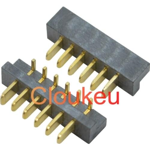 2.5mm pitch 90 degree side insertion anti-fool notebook battery large plastic core gold-plated battery male socket 4-10P