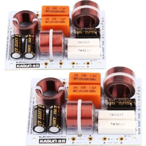 2PCS 3 Way 200W Speaker Treble Alto Bass Frequency Divider Home Theater Hifi Stereo 3 Unit Filter Audio Crossover Filters