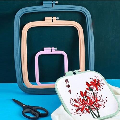 5 Sizes Plastic Square Embroidery Hoops Cross Stitch Hoop Ring DIY Needlecraft Cross Stitch Loop Hand Household Sewing Tools