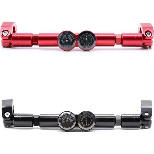Motorcycle Aluminum Modification Accessories Balance Bar Cross Bars with Thermometer Time Clock Watch