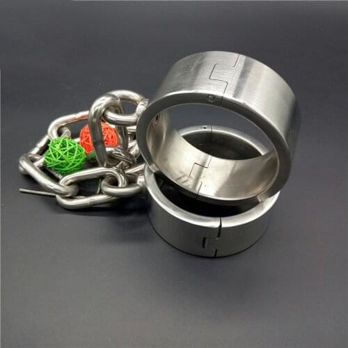 Stainless steel BDSM bondage restraints device slave metal legcuffs fetish adult sex toys stainless steel bondage leg cuffs