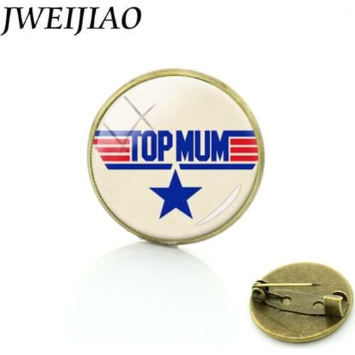 JWEIJIAO Mama Brooches TOP MUM Badge Best Mom In The World Breastpin Clothes Lapel Pin Mothers Day Gift MM17