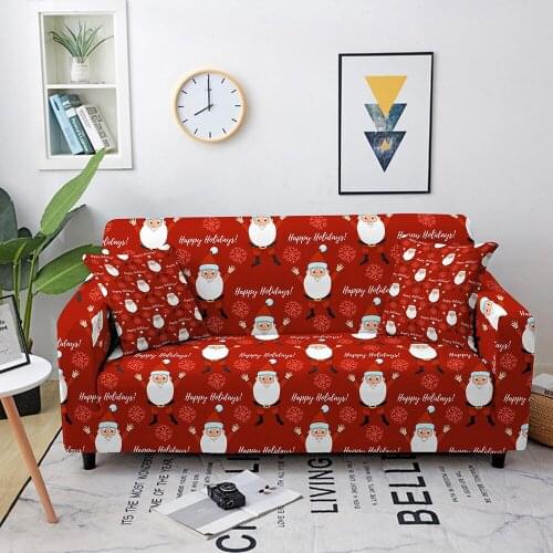 Santa Claus Sofa Slipcover Christmas Elastic Sofa Covers for Living Room Sofa Protector Corner Sofa Cover Couch Covers for sofas