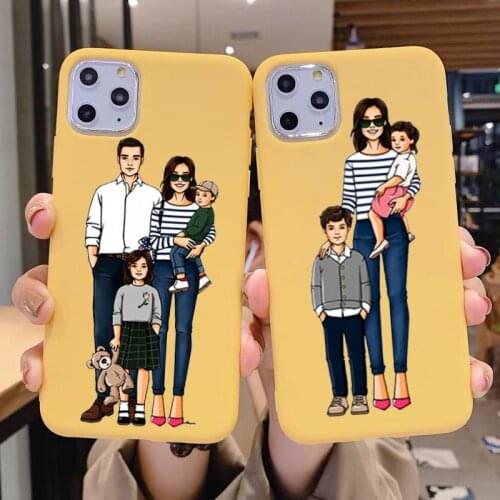 Fashion Woman Mom Baby TPU Silicone Phone Case For iPhone 11 PRO MAX XR XS MAX 7 8 6 Plus 12mini 12pro Max soft yellow Cover