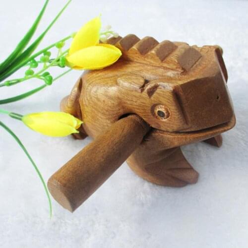 Wooden Lucky Frog Croaking Musical Instrument Tone Block Home Office Decor Craft