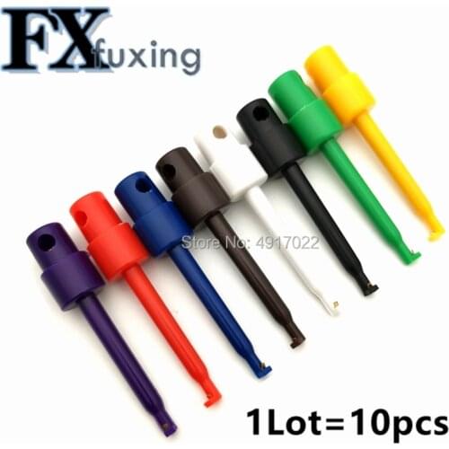 Multimeter Part Colorful Electrical Testing Hook Clip Grabber 8 color 1 Test Probe SMT / SMD Round Colored Single Hook Test Clip
