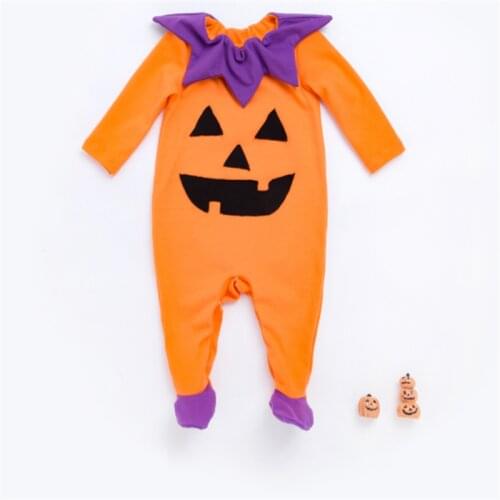 Occident Childrens Clothing New Halloween Jumpsuit Spring And Autumn Models For Baby Girls And Boys Cartoon Print Romper
