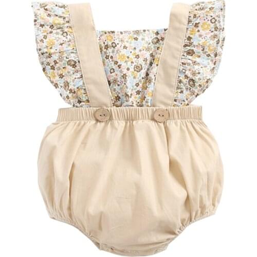 Baby Girl Romper 0-3Y Spring Newborn Baby Clothes For Girls Flutter Sleeve Kids Boys Jumpsuit Baby girls Outfits Clothes Summer