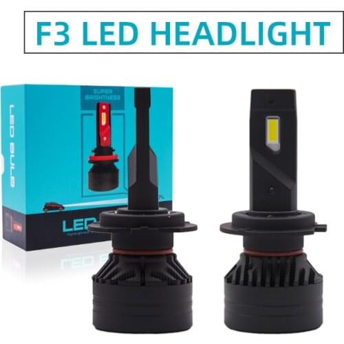 F3 90W H7 Led Canbus 20000LM High Power Headlight H1 H4 H8 H11 9005 9006 D2S Super Bright Bulbs Turbo Led Lamp For Car 12V 2PCS