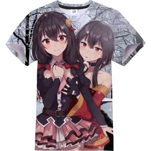 Anime Konosuba 3D Print T-Shirt Men Women Fashion O-Neck Streetwear Kawaii Girl Hip Hop TShirt Sport Casual Shirt Tees Tops Male