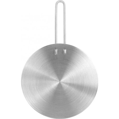 Induction Converter Heat Diffuser Simmer Ring Plate,Stainless Steel Heat Diffuser Induction Plate with Stainless Handle