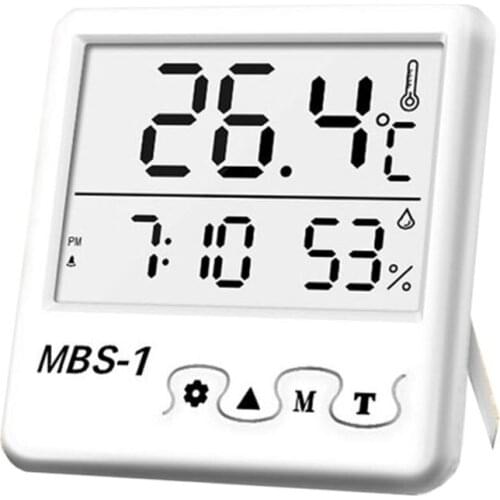Indoor Room Hygrometer Thermometer LCD Digital Weather Station Temperature Humidity Meter Clock