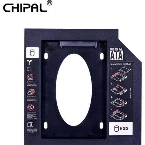 CHIPAL 2nd HDD Caddy 9.5 mm SATA 3.0 To SATA 2.5" SSD HDD Case Plastic Hard Drive Caddy For Laptop ODD CD-ROM DVD-ROM OptiBay