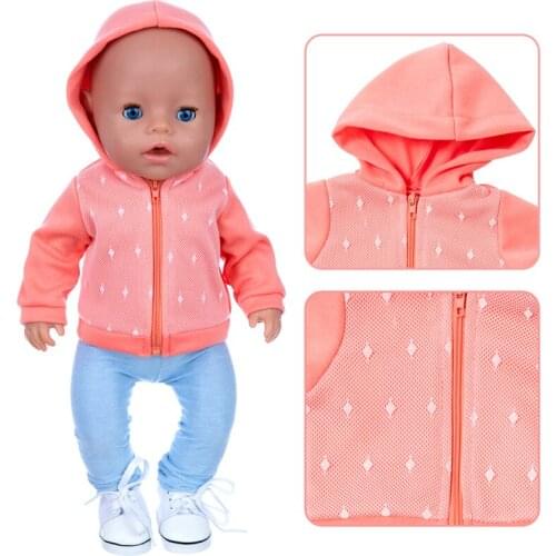 Dolls clothes pants for 43cm Baby doll leather jacket for 17 inch baby doll winter clothes children toys doll wear
