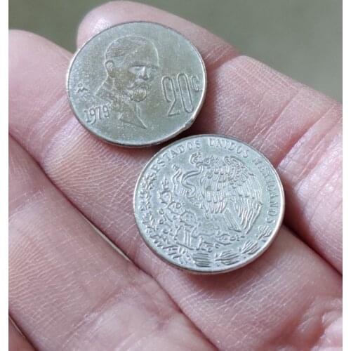 20mm Mexico 20 Cents America Coins Old Original Infrequent Coin Commemorative Edition 100% Real