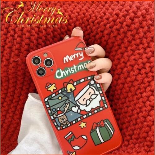 Sweet Merry Christmas gift kawaii anime Phone Case For iPhone 12 11 Pro Max Xr Xs Max 7 8 Plus 12 Pro 7Plus case Cute soft cover