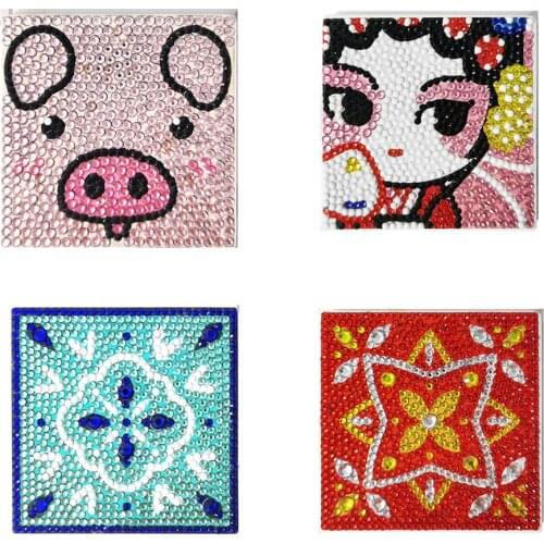 Special Shape 5d Diy Diamonds Painting Coaster Cross Stitch Set Mini Water Cup Insulation Pad Christmas Decorations for Home